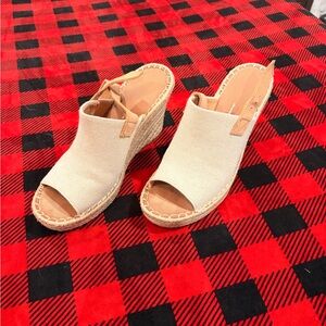 Toms Cream Espadrille Wedges